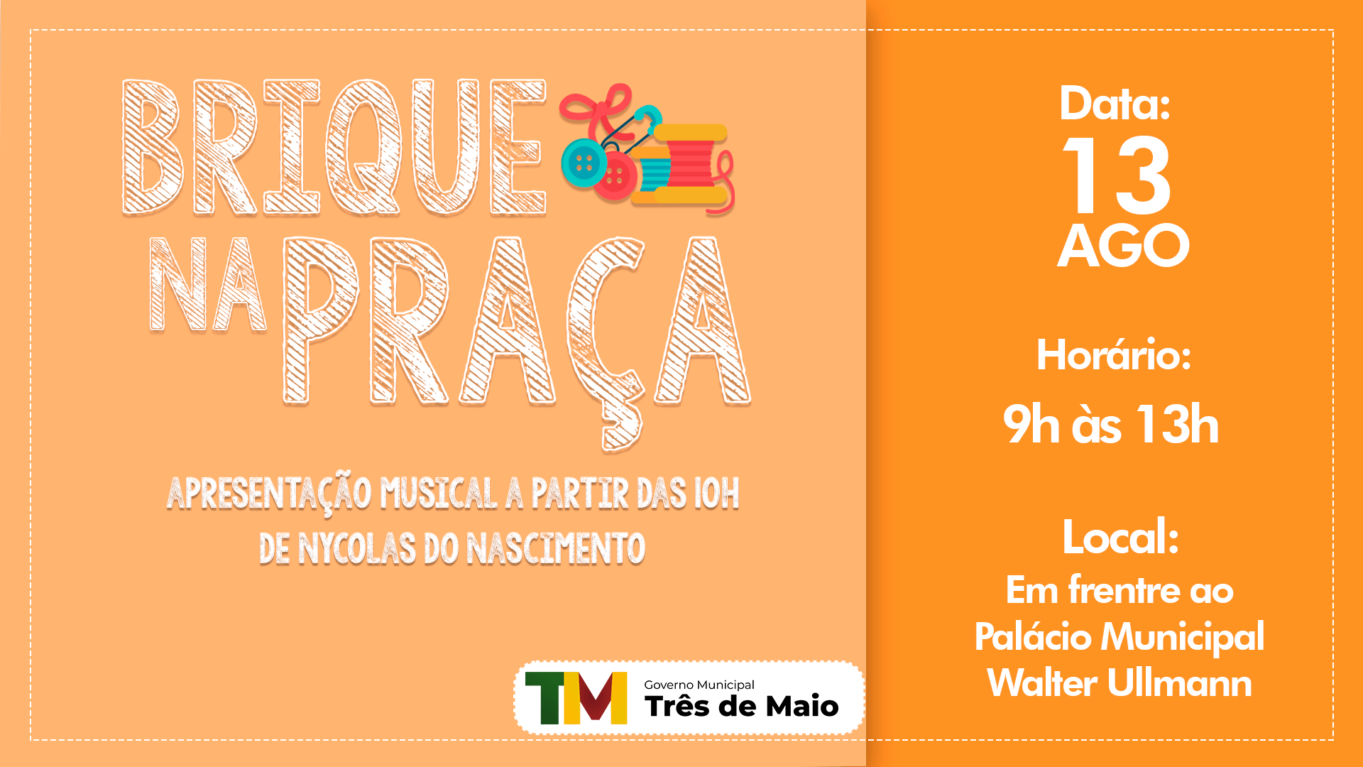 BRIQUE NA PRAÇA OCORRE NO SÁBADO